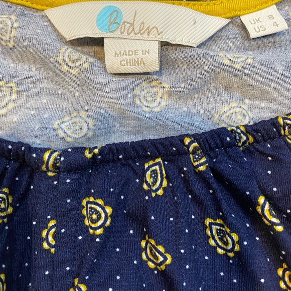 EUC Boden Long Sleeve Top Navy w/Yellow - Picture 3 of 3